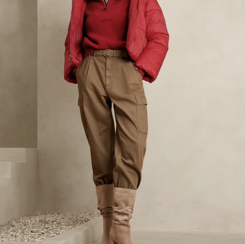 Twill Cargo Pants NWT Size 4 Banana Republic Factory